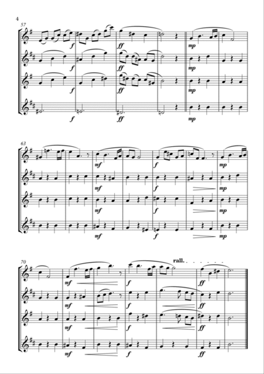 Sarabande - Saxophone Quartet Saxophone Quartet scores gallery preview page 4