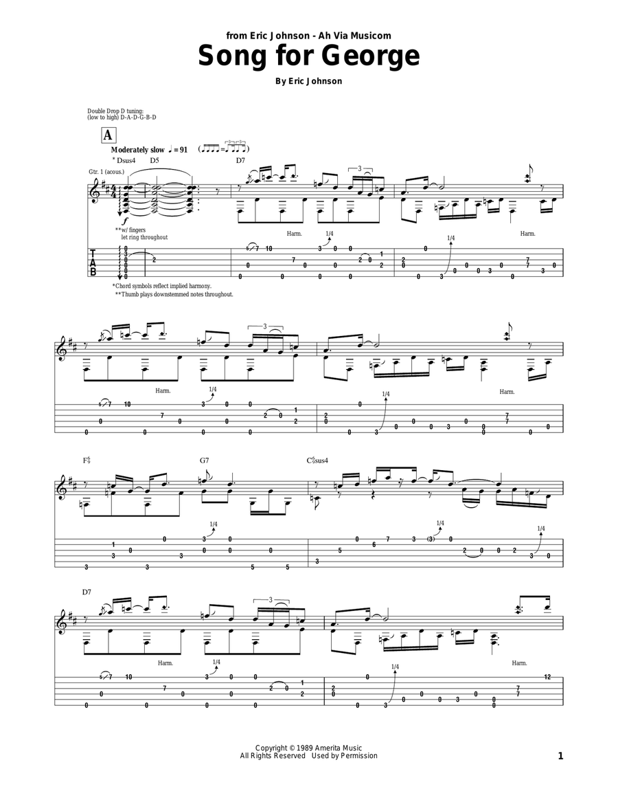 Song For George Song For George Acoustic Guitar scores gallery preview page 1