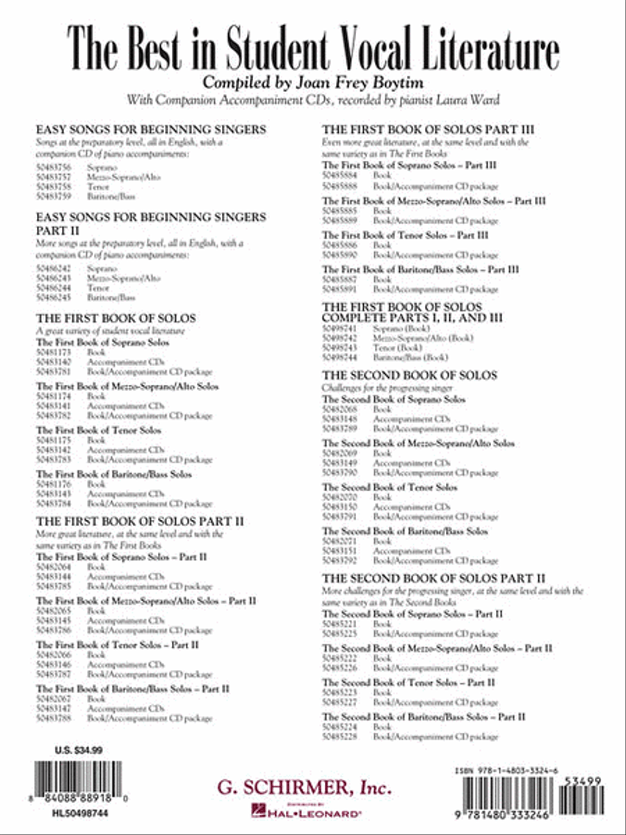 The First Book of Solos Complete – Parts I, II and III Low Voice scores gallery preview page 2