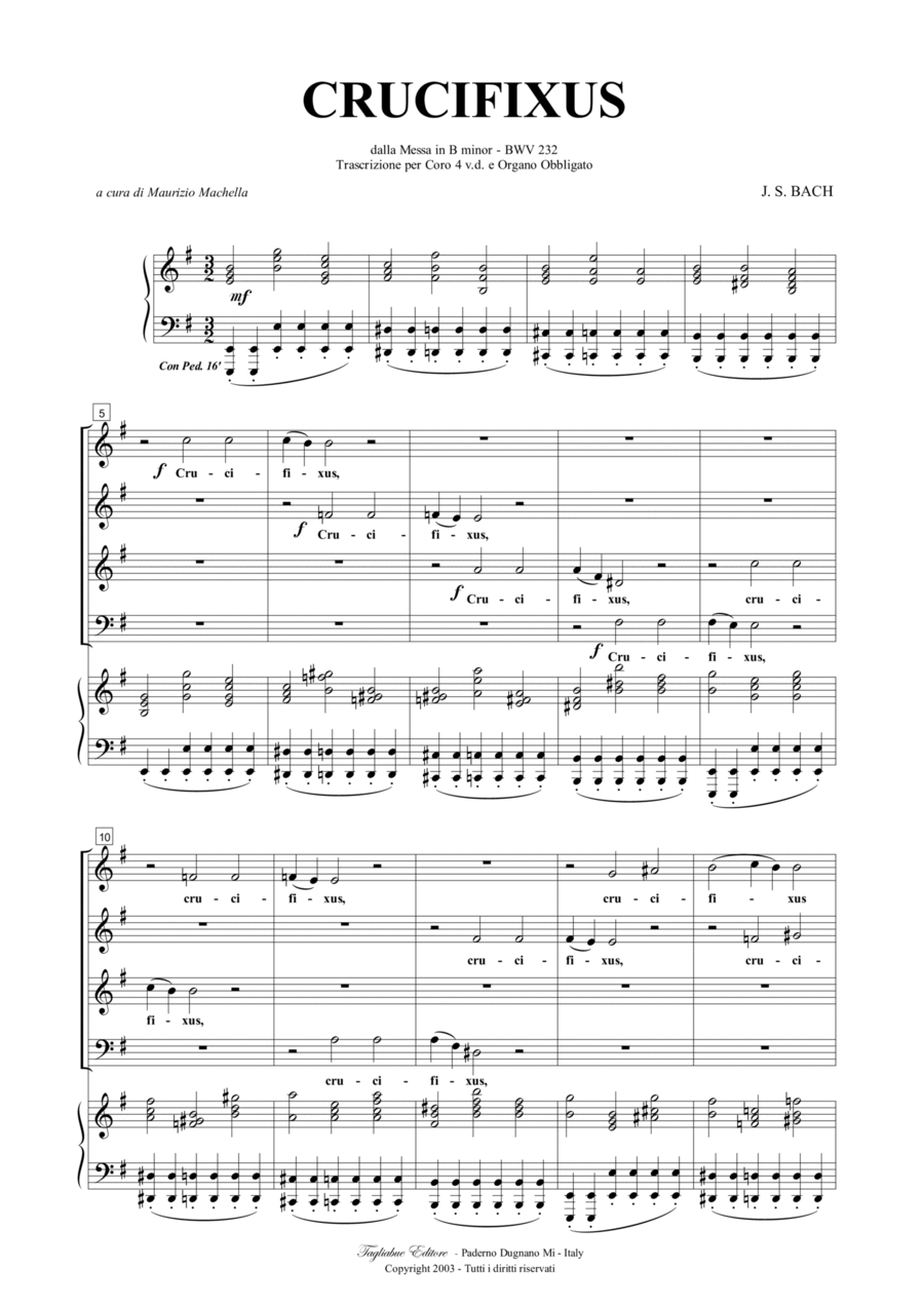 CRUCIFIXUS (16) - From Missa in B minor - BWV 232 4-Part scores gallery preview page 1