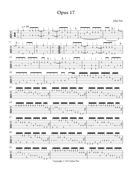 Opus 17 - guitar tablature image number null