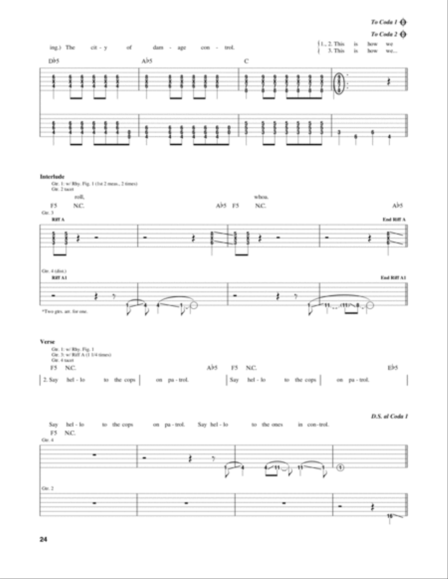 Say Goodbye Electric Guitar scores gallery preview page 3