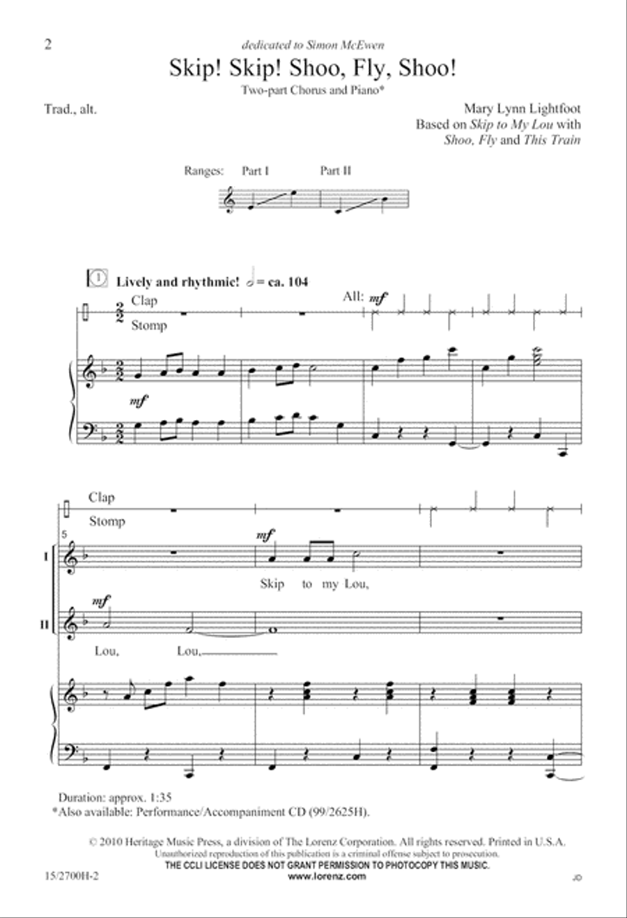 Skip! Skip! Shoo, Fly, Shoo! 2-Part scores gallery preview page 3