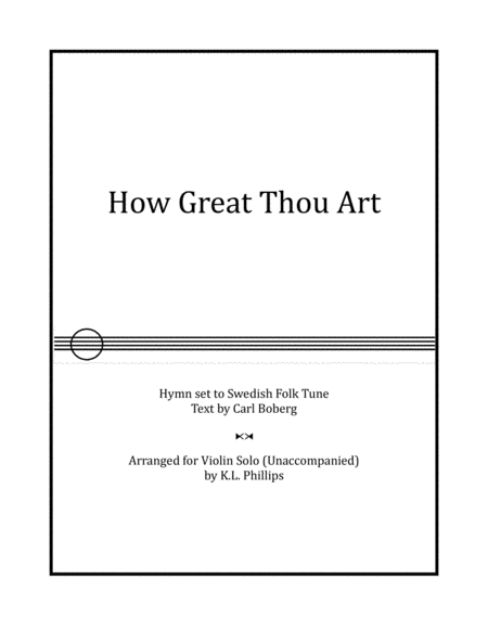 How Great Thou Art - Violin Solo (Unaccompanied) image number null