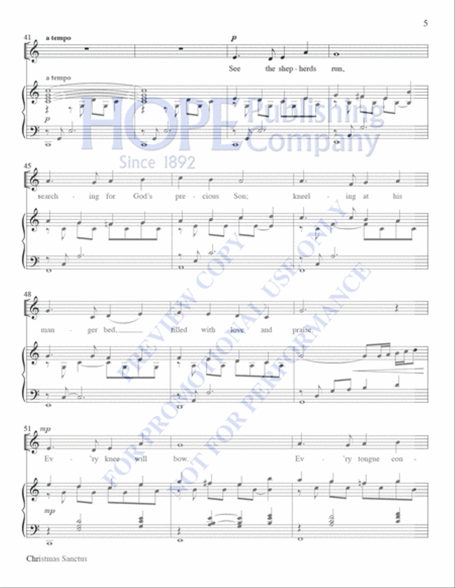 Christmas Sanctus Choir scores gallery preview page 5