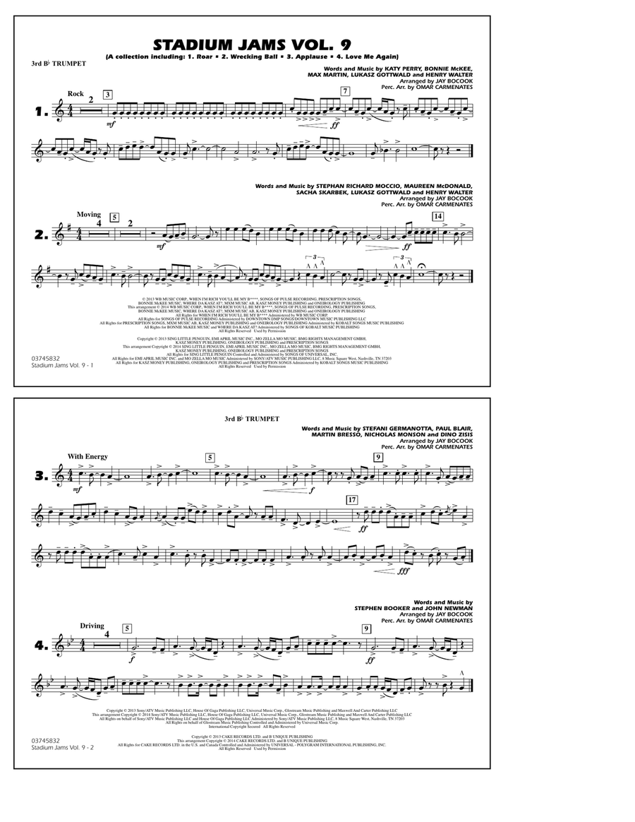 Stadium Jams - Volume 9 - 3rd Bb Trumpet
