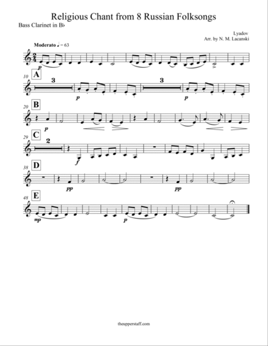 8 Russian Folksongs Religious Chant Woodwind Quartet scores gallery preview page 4