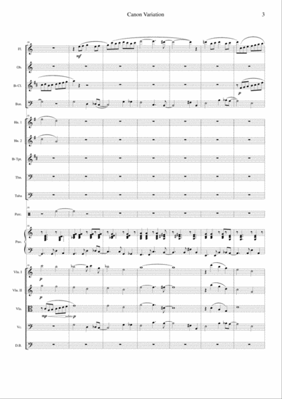 Canon Variation (Jazz Version) Orchestra scores gallery preview page 3
