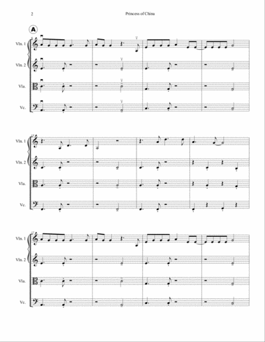Princess Of China String Quartet scores gallery preview page 4