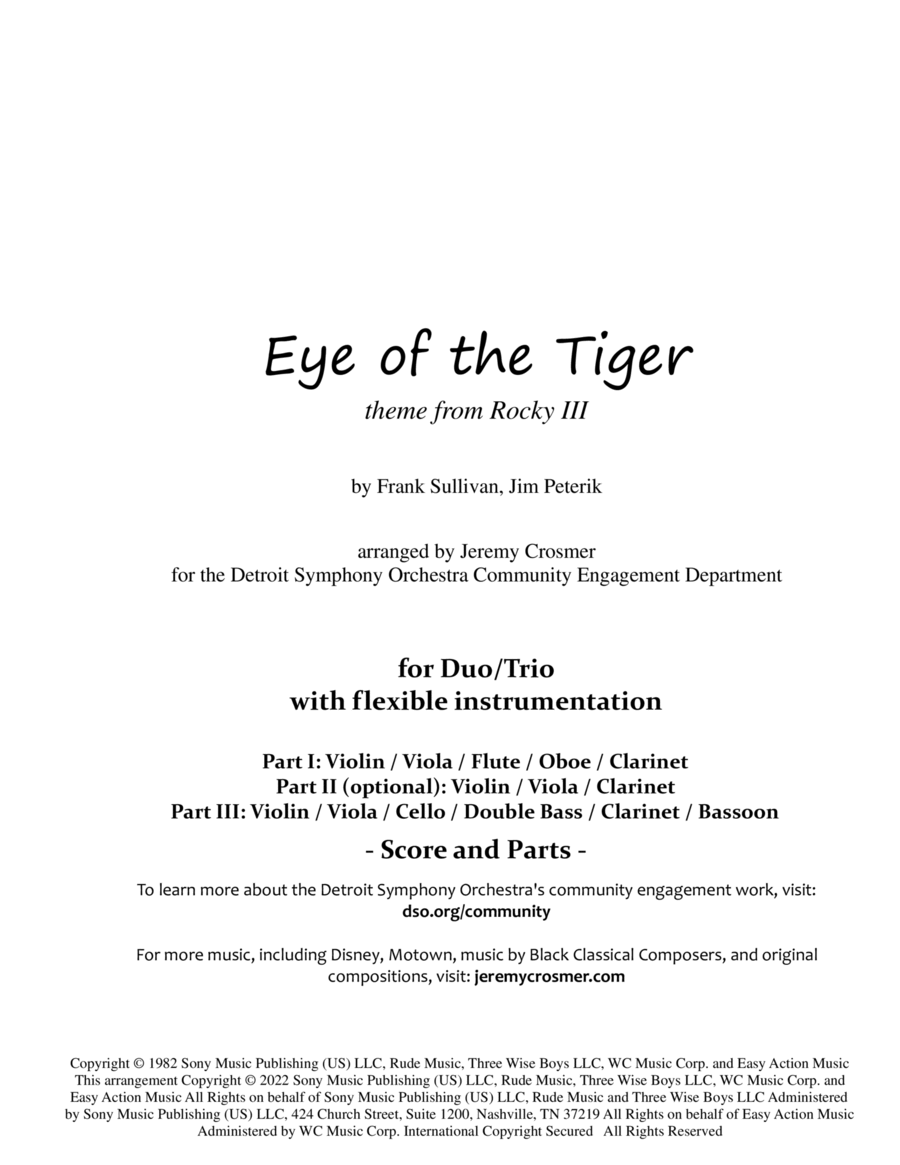 Eye Of The Tiger Bassoon scores gallery preview page 1