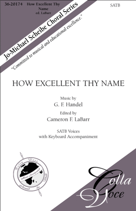 Book cover for How Excellent Thy Name: from "Saul"