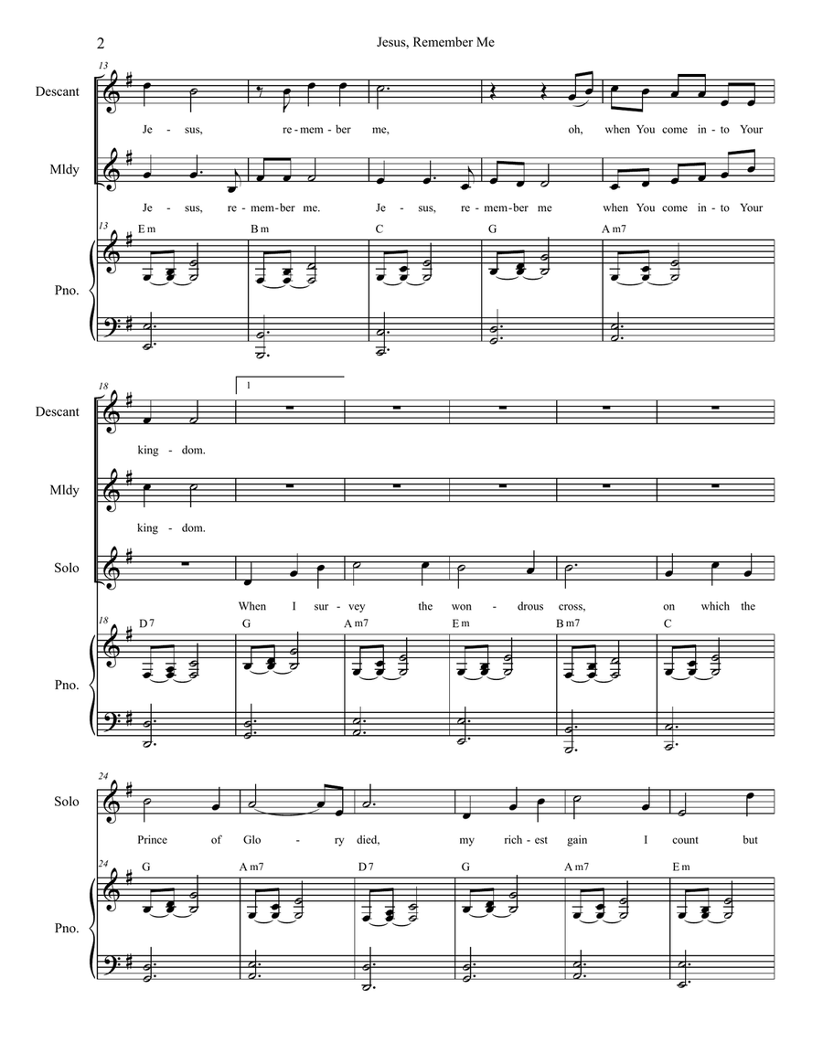 Jesus, Remember Me 3-Part scores gallery preview page 2