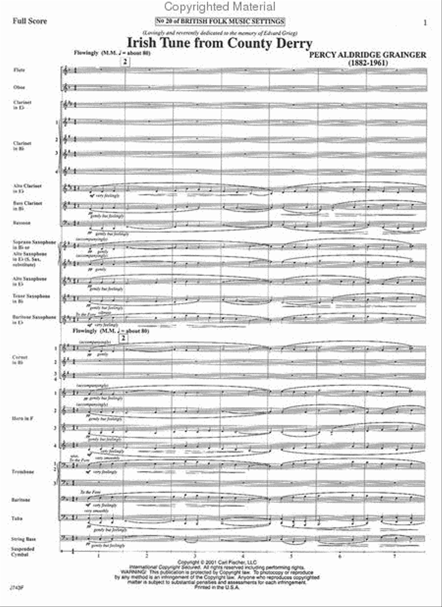 Irish Tune From County Derry Concert Band scores gallery preview page 2