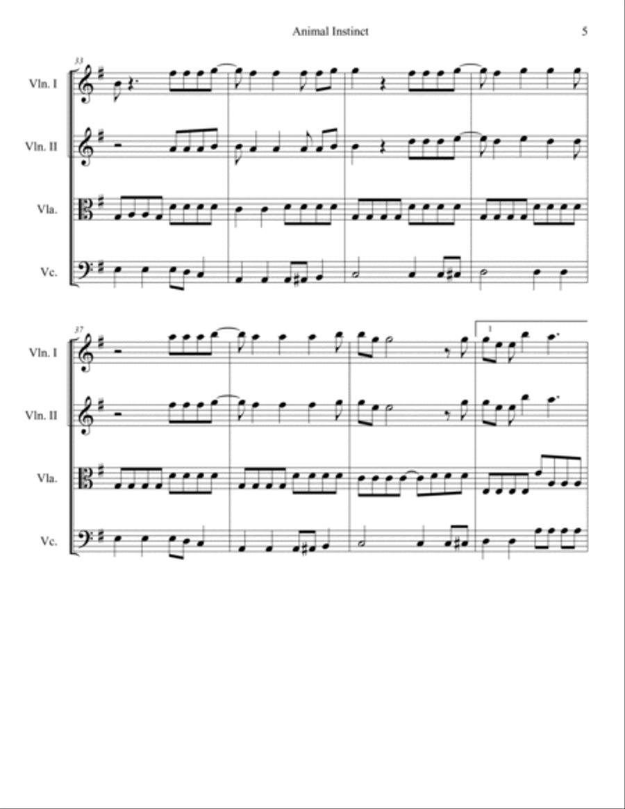 Animal Instinct Animal Instinct String Quartet scores gallery preview page 5