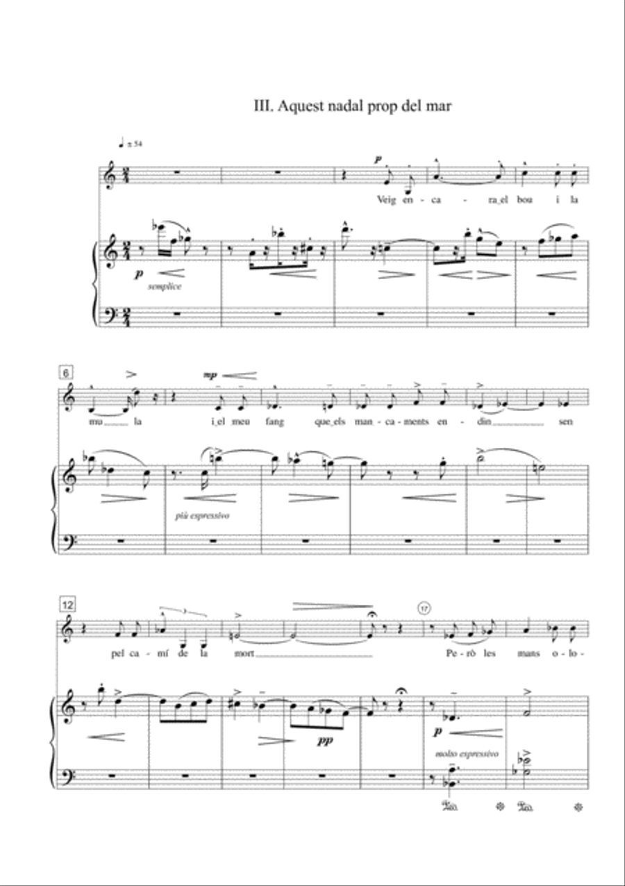 El Caminant i el Mur for Voice and Piano Piano, Vocal scores gallery preview page 4