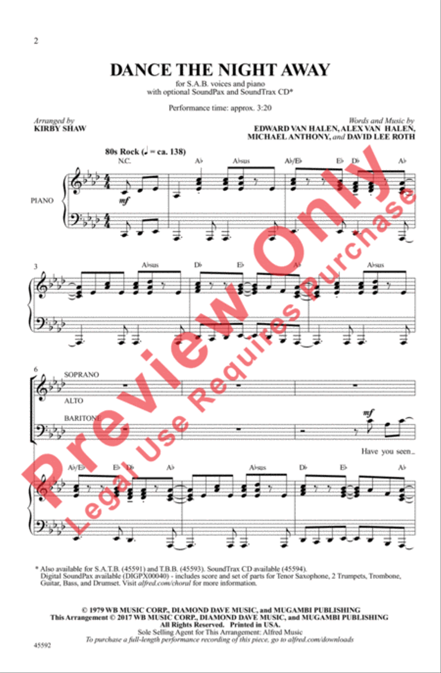 Dance the Night Away Dance the Night Away 3-Part scores gallery preview page 2