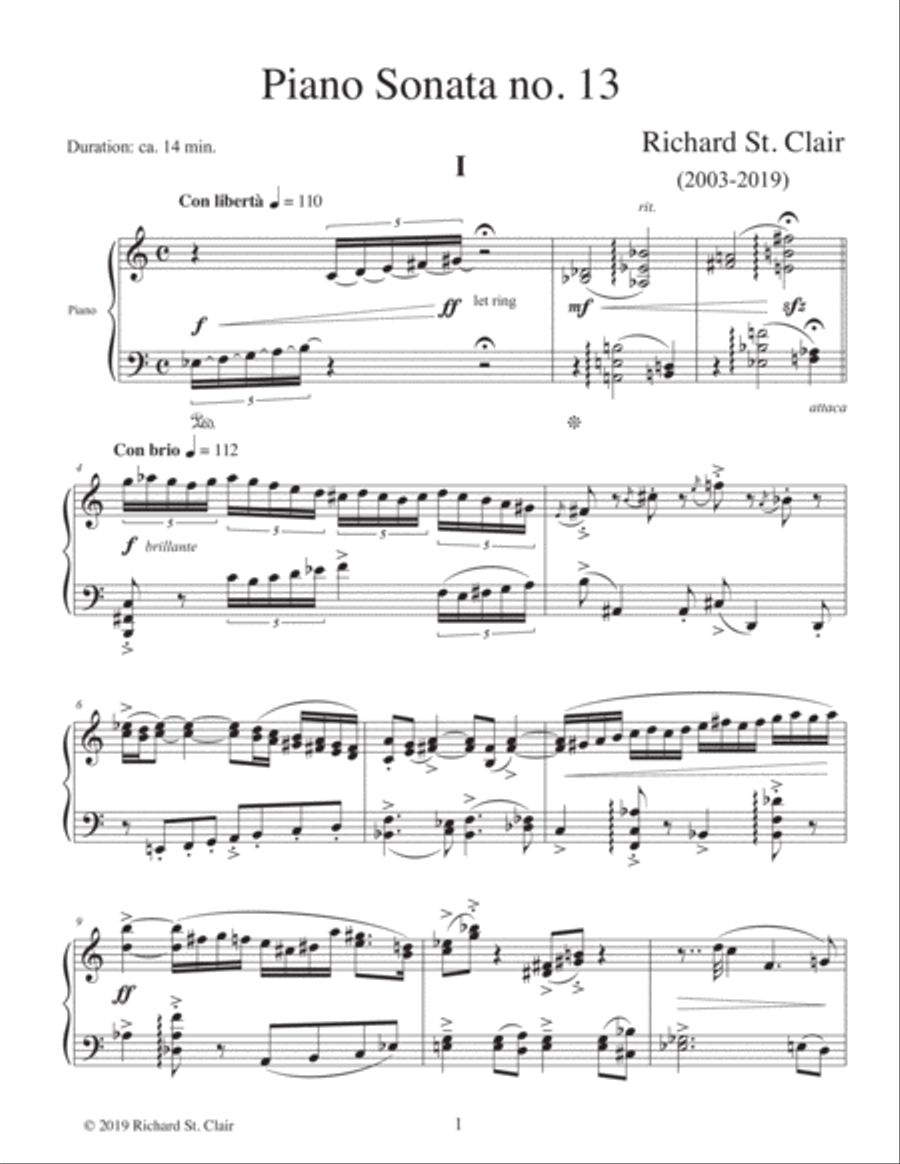 Piano Sonata no. 13 (in Two Movements) Piano Solo scores gallery preview page 3