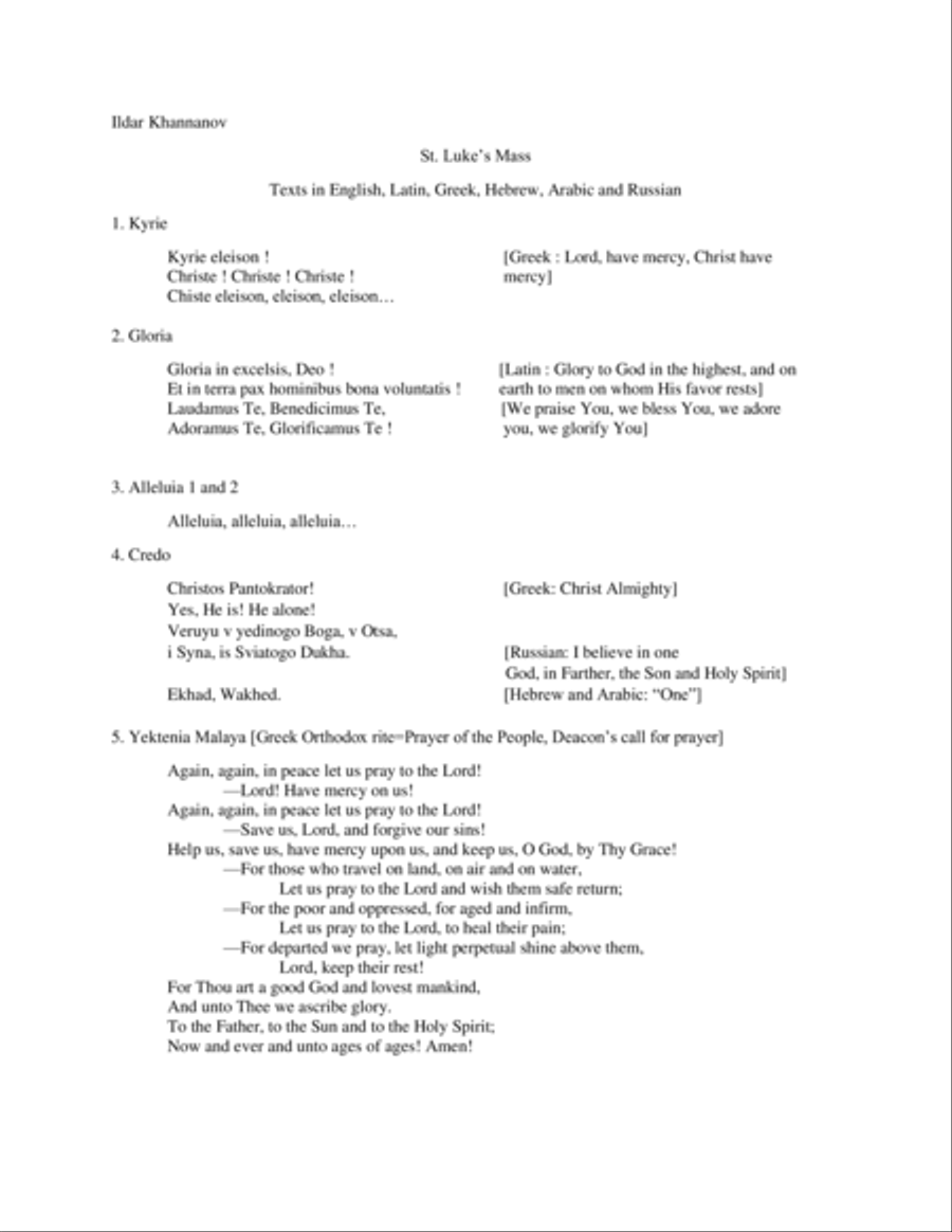 St. Luke's Mass 4-Part scores gallery preview page 3