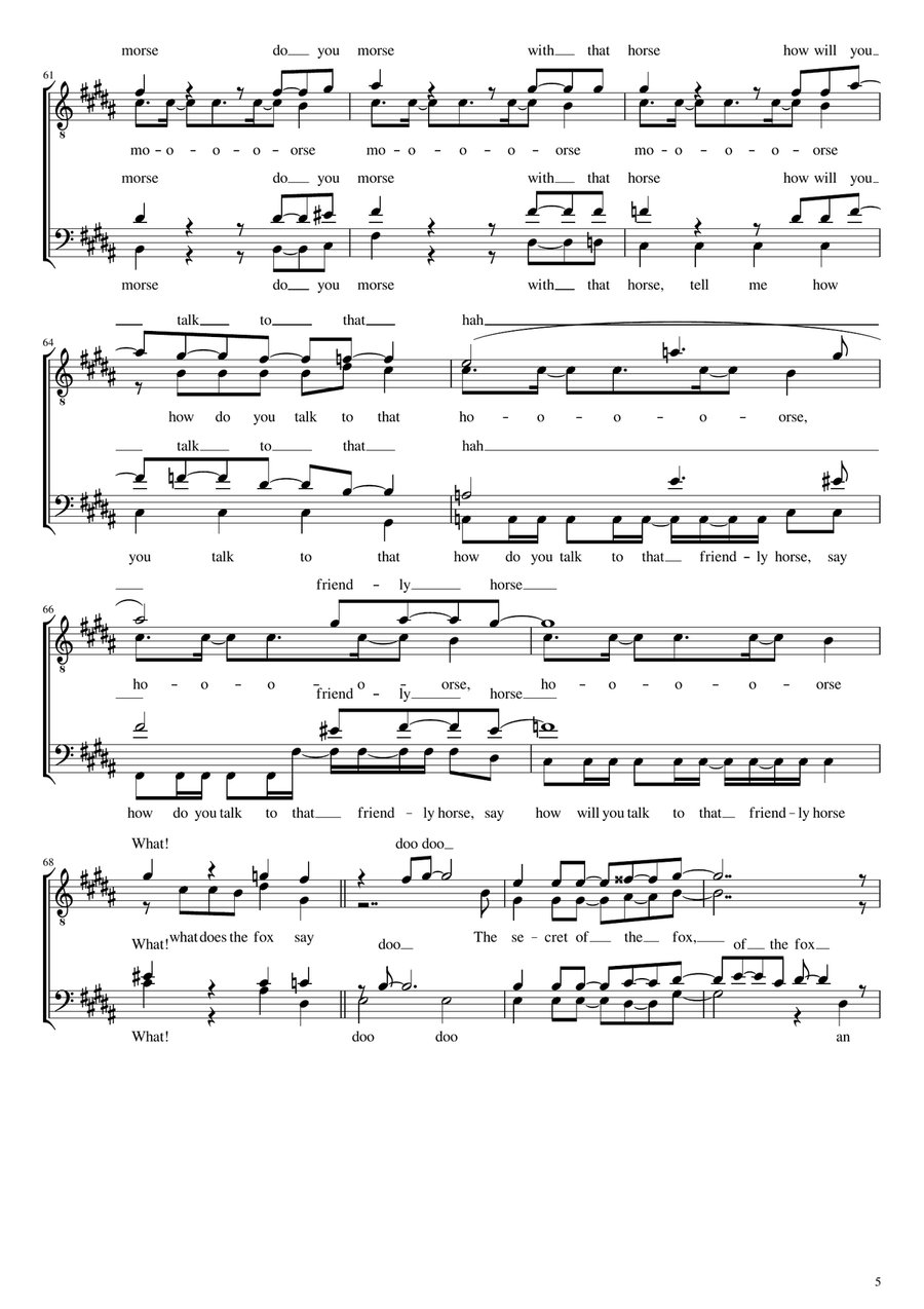 The Fox The Fox 4-Part scores gallery preview page 5