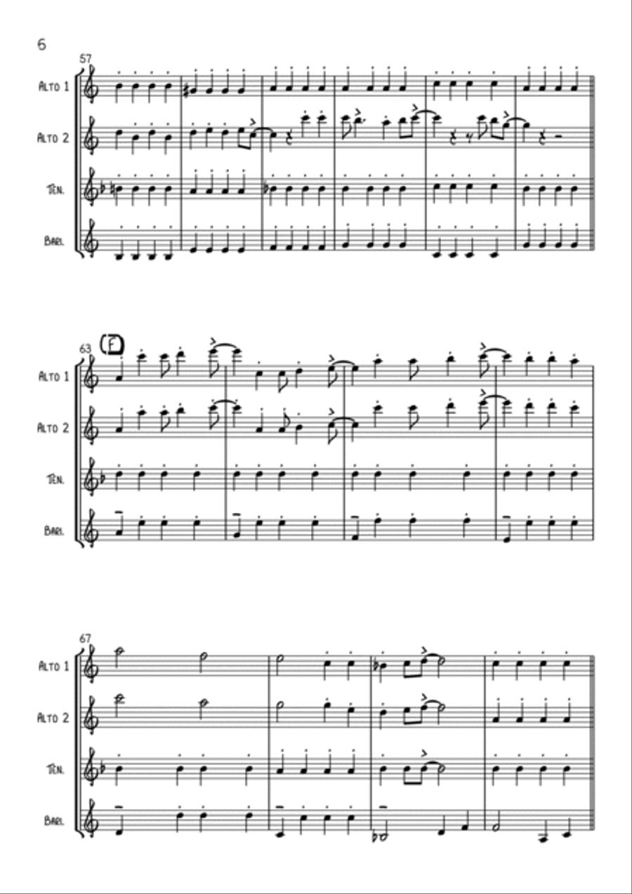 Mr. Blue Sky Saxophone Quartet scores gallery preview page 6