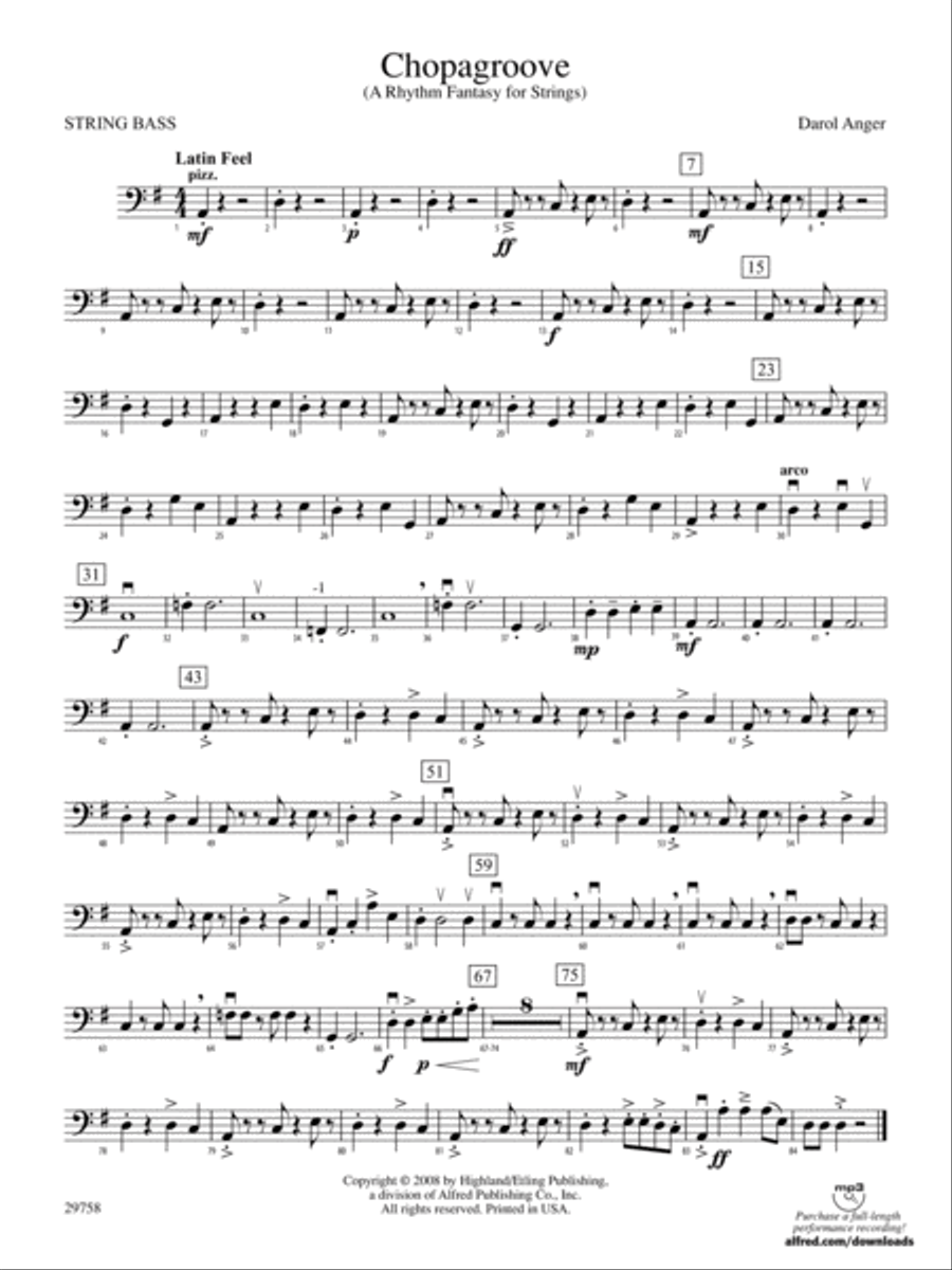 Chopagroove: String Bass Chopagroove: String Bass String Orchestra scores gallery preview page 1