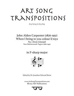 CARPENTER: When I bring to you colour'd toys (transposed to F-sharp major)