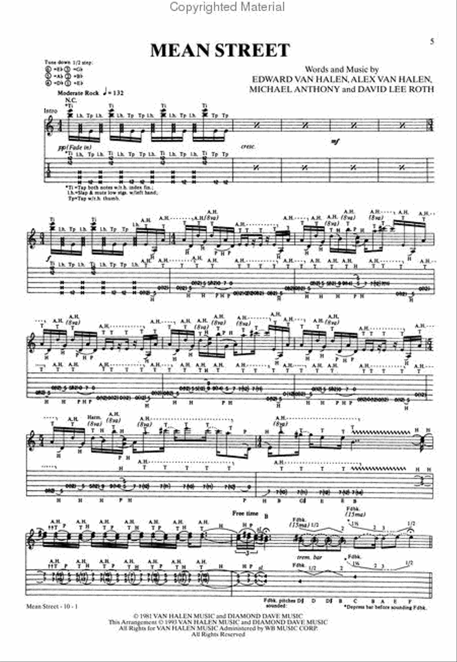 Van Halen – Fair Warning Electric Guitar scores gallery preview page 3
