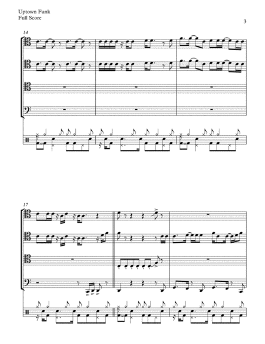 Uptown Funk Brass Ensemble scores gallery preview page 3