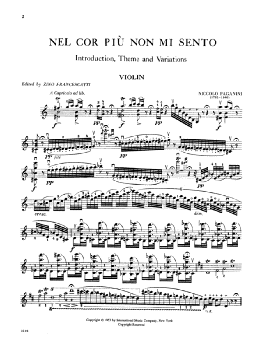 Nel Cor Piu Non Mi Sento Violin Solo scores gallery preview page 2