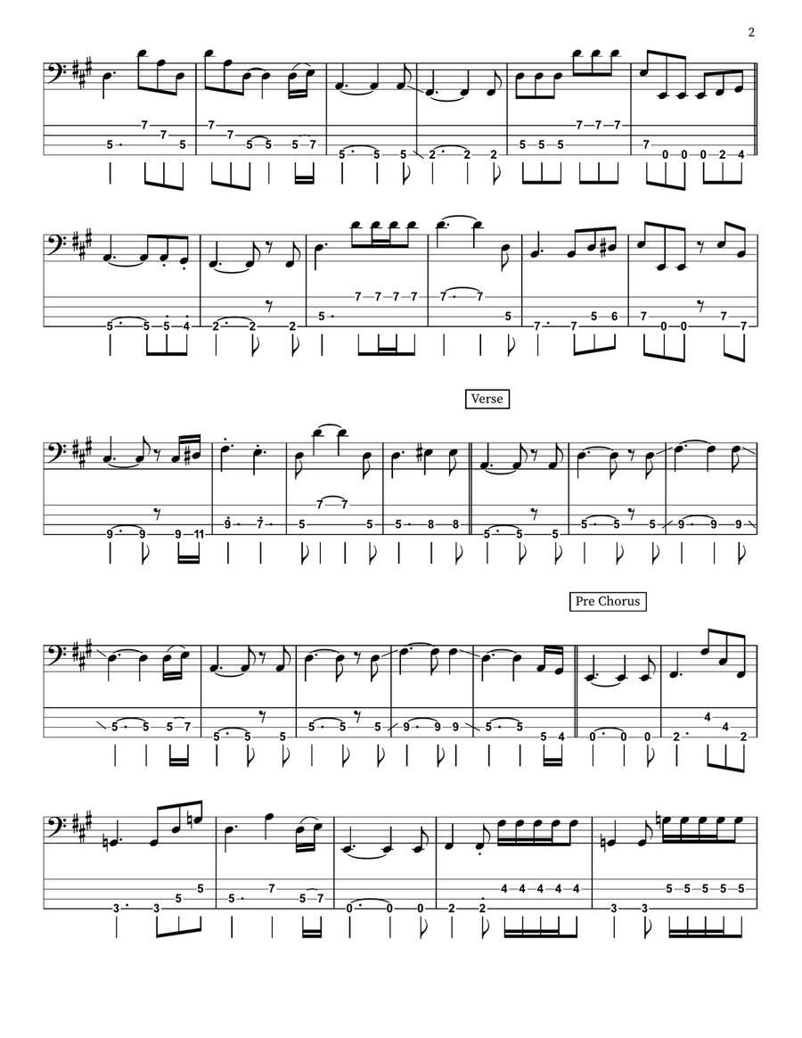 Crazy Bass Guitar scores gallery preview page 2