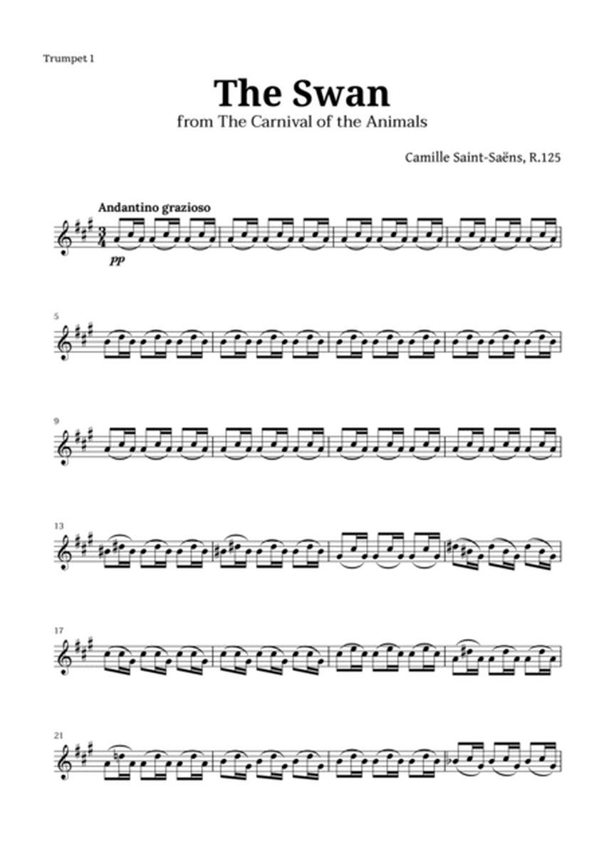 The Swan by Saint-Saëns for Brass Quintet and Piano image number null