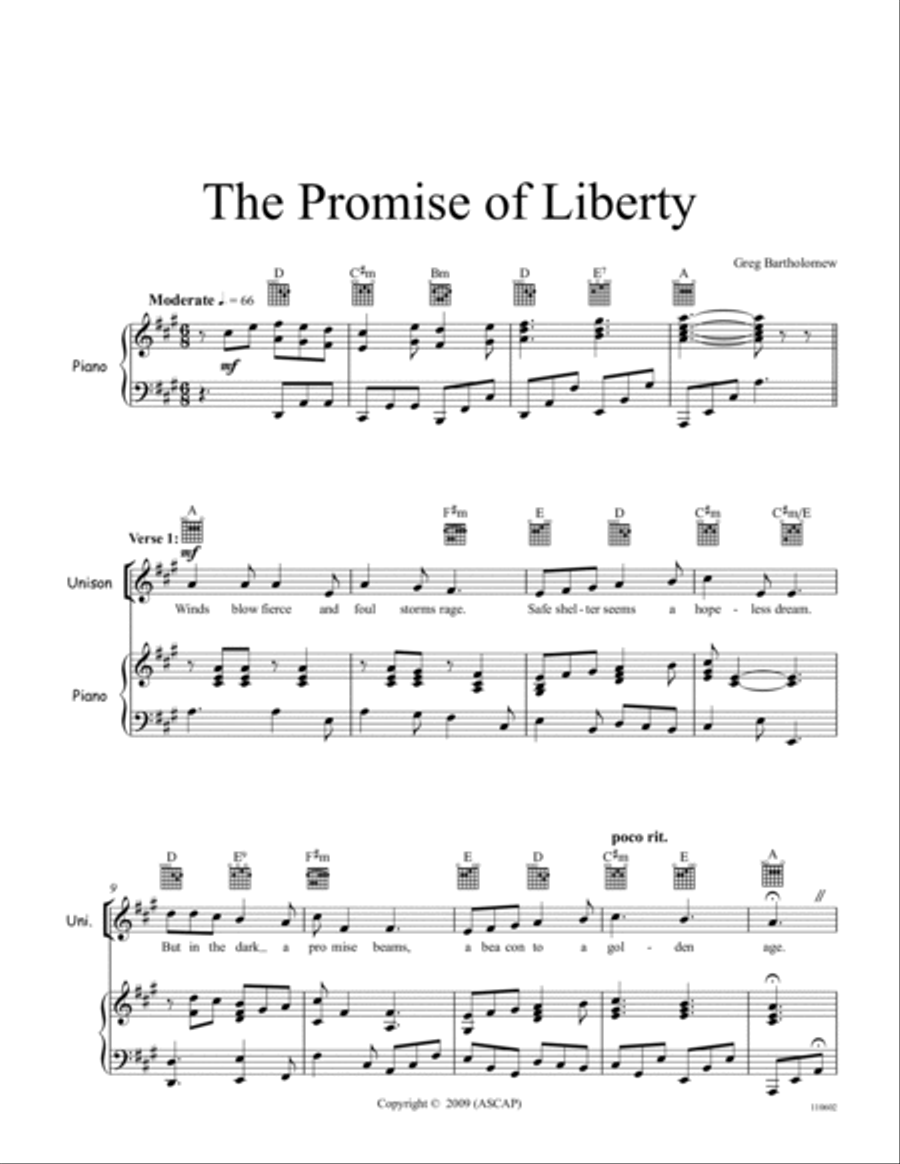 The Promise of Liberty (Unison or 2-part) image number null