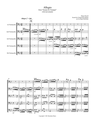Allegro (from "Sonata for Trumpet") (Bb) (Violoncello Quintet)