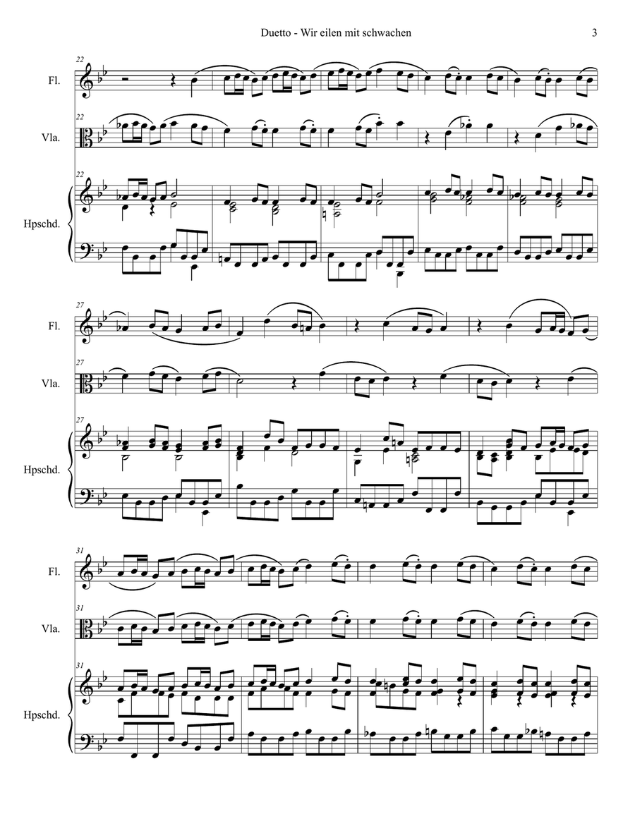 Duet from Cantata 78, Wir eilen mit schwachen (We hasten) Duet from Cantata 78, Wir eilen mit schwachen (We hasten) Small Ensemble scores gallery preview page 3