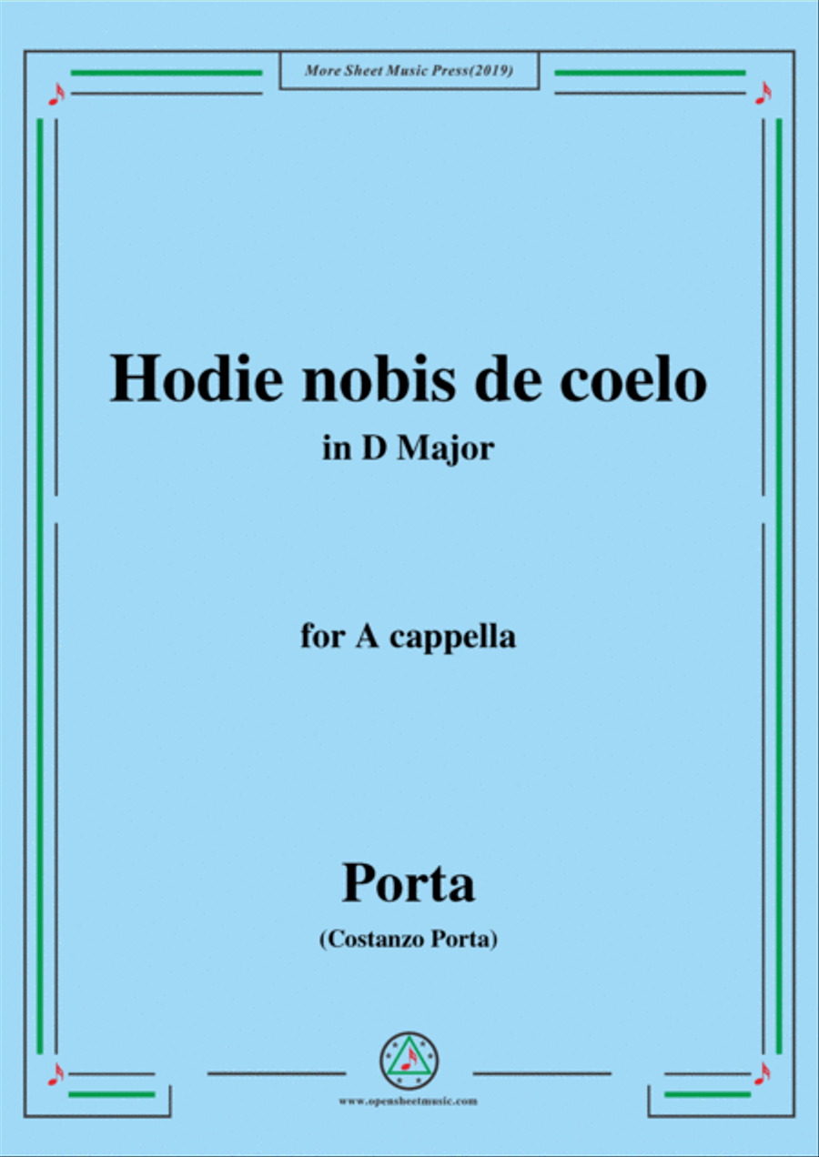 Porta-Hodie nobis de coelo,in D Major,for A cappella 4-Part scores gallery preview page 1