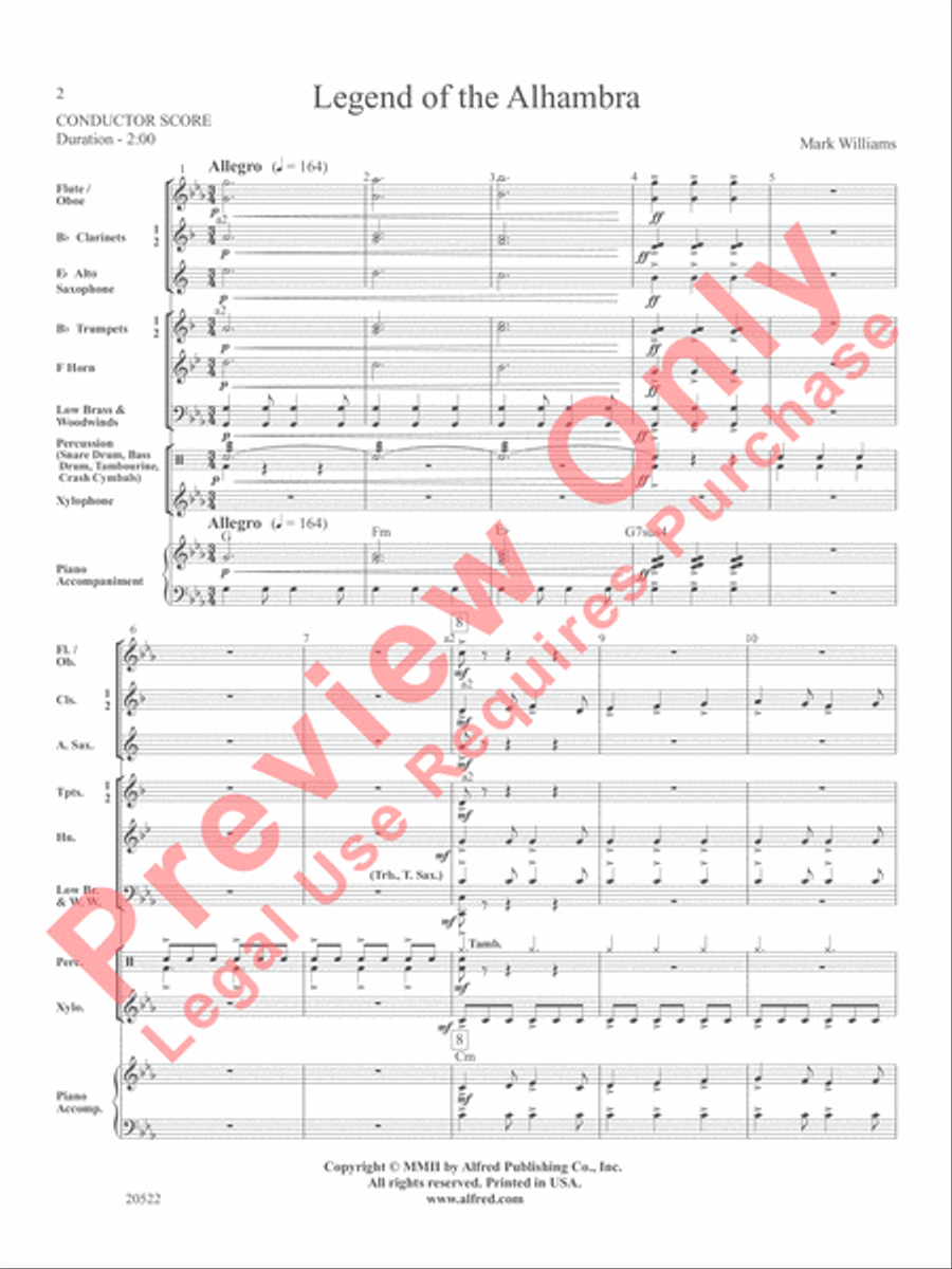 Legend of the Alhambra Legend of the Alhambra Concert Band scores gallery preview page 3