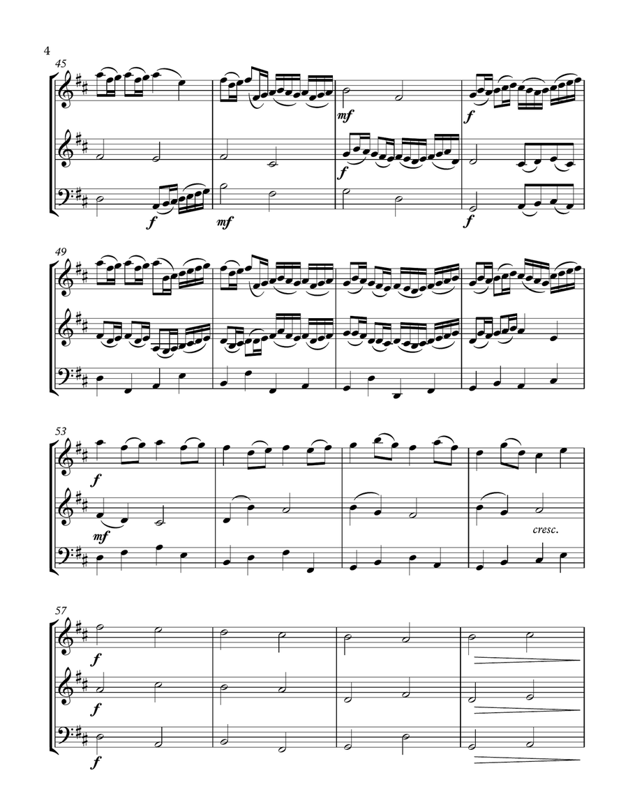 Canon In D String Trio-2 Violins and Cello String Trio scores gallery preview page 4