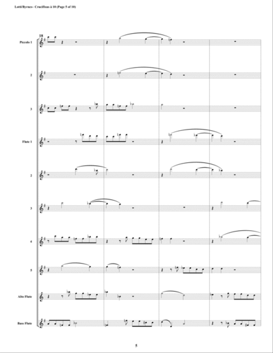 Crucifixus a 10 by Antonio Lotti (Flute Choir) Flute Choir scores gallery preview page 5