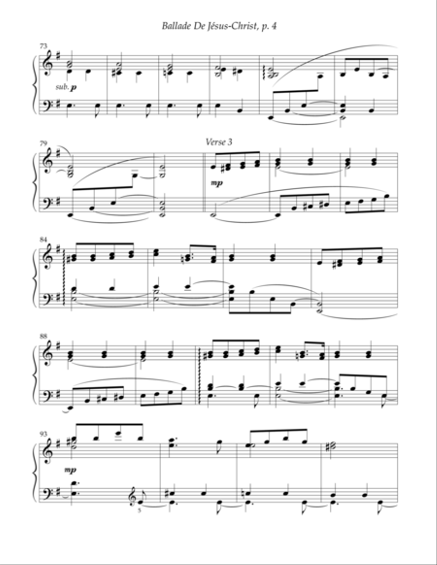Ballade De Jesus-Christ Piano Solo scores gallery preview page 4