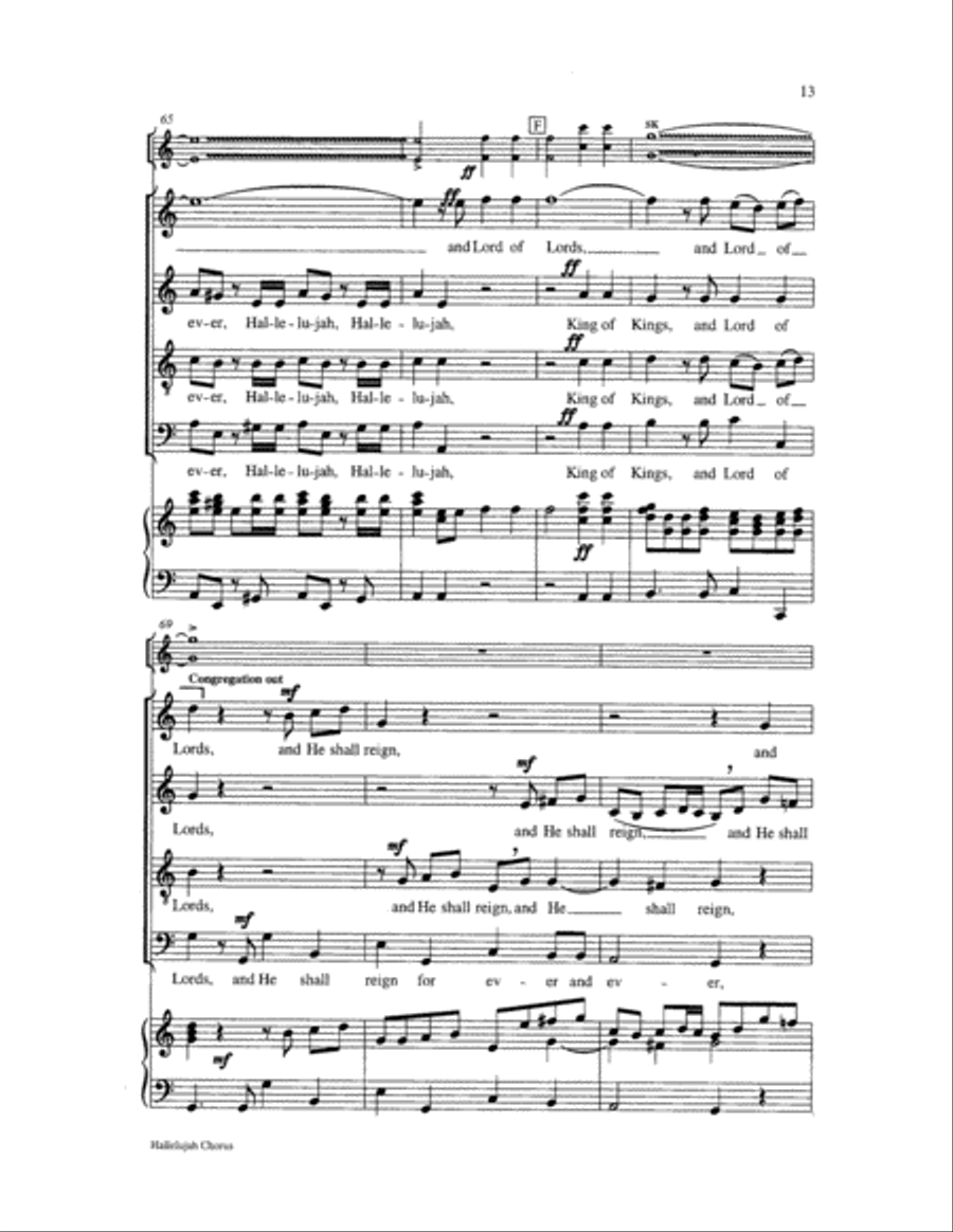 Hallelujah Chorus 4-Part scores gallery preview page 13