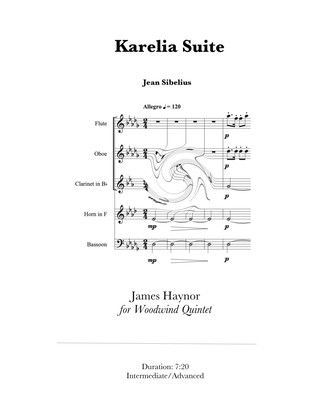 Book cover for Karelia Suite for Woodwind Quintet