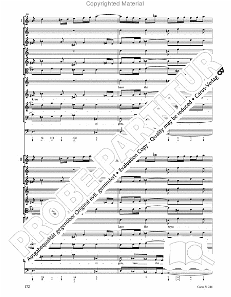 St. Matthew Passion (Matthaus-Passion) 4-Part scores gallery preview page 174