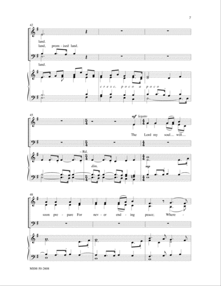 Bound for the Promised Land On Jordan's Stormy Banks I Stand 4-Part scores gallery preview page 5