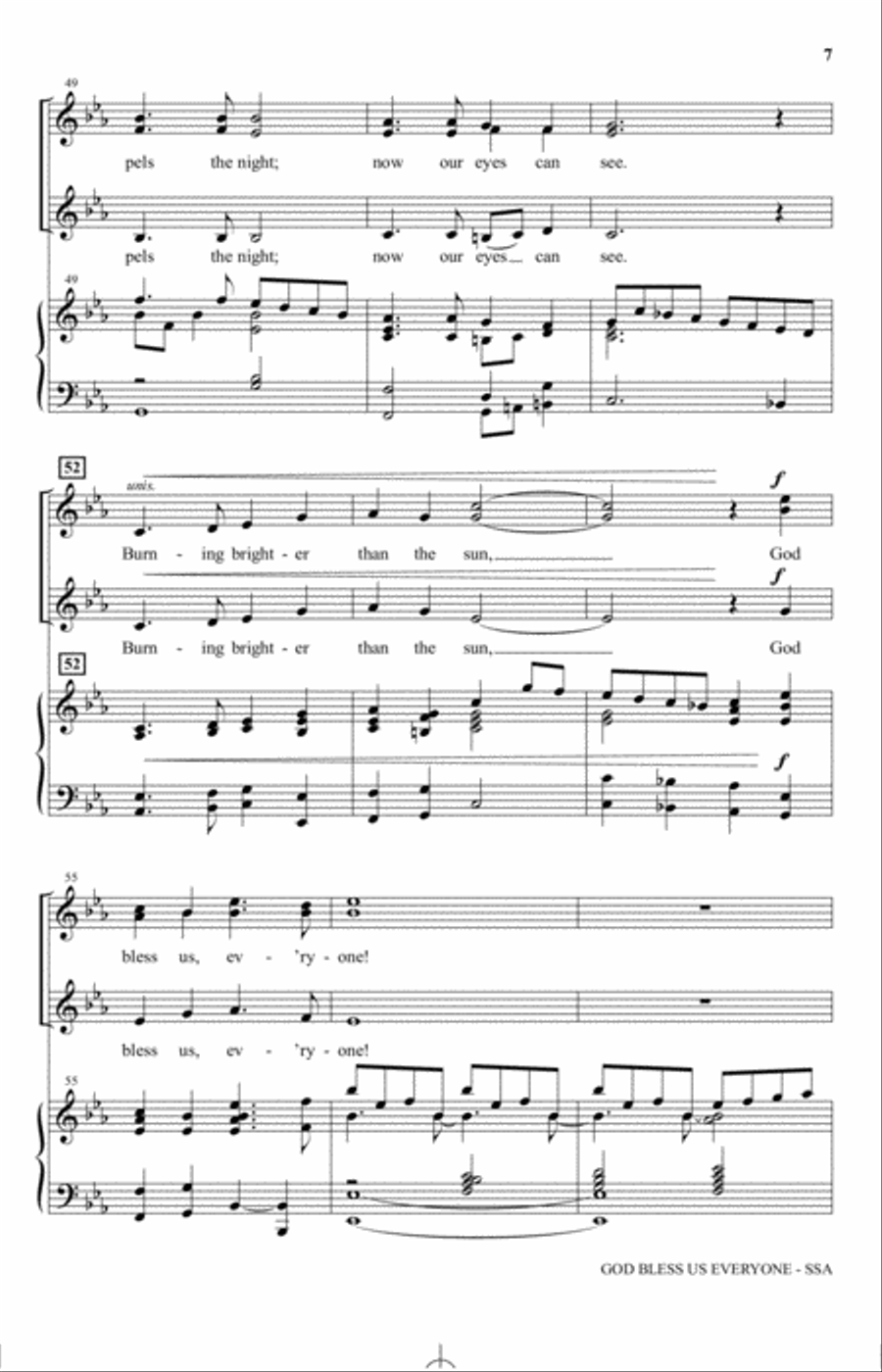 God Bless Us Everyone (from Disney's A Christmas Carol) (arr. Joseph M. Martin) SSA scores gallery preview page 6