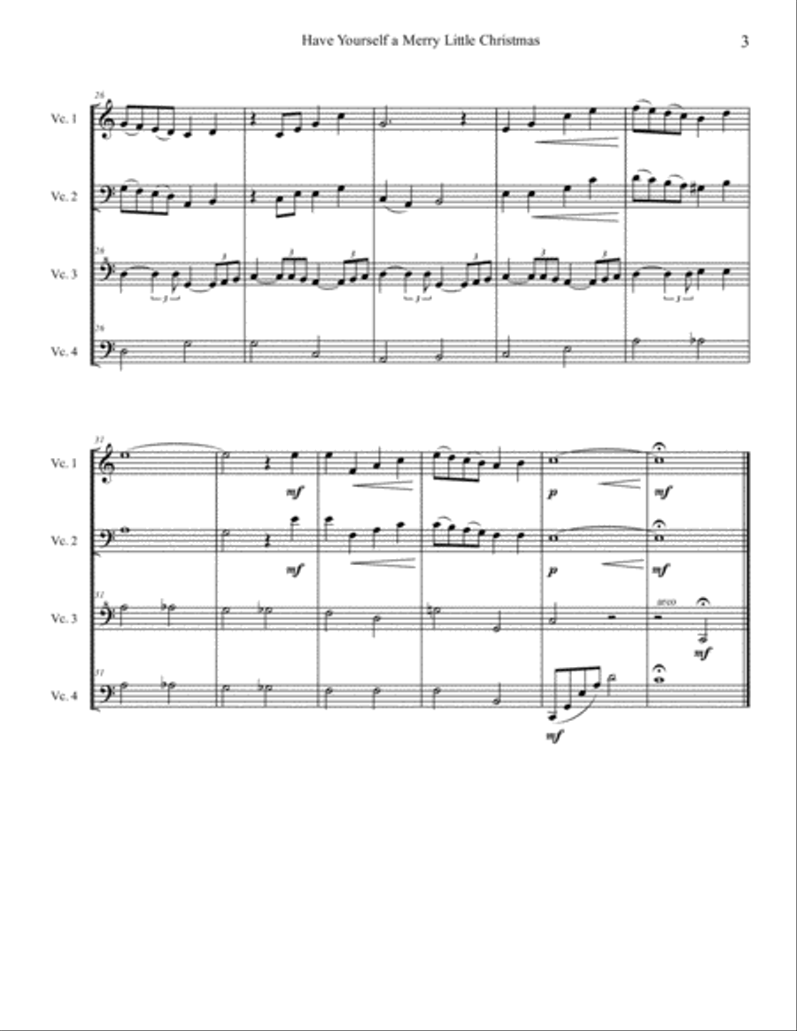 Have Yourself A Merry Little Christmas Have Yourself A Merry Little Christmas Cello scores gallery preview page 3