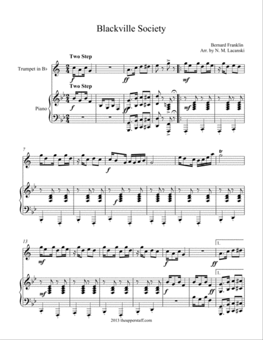 Blackville Society Blackville Society Trumpet Solo scores gallery preview page 1