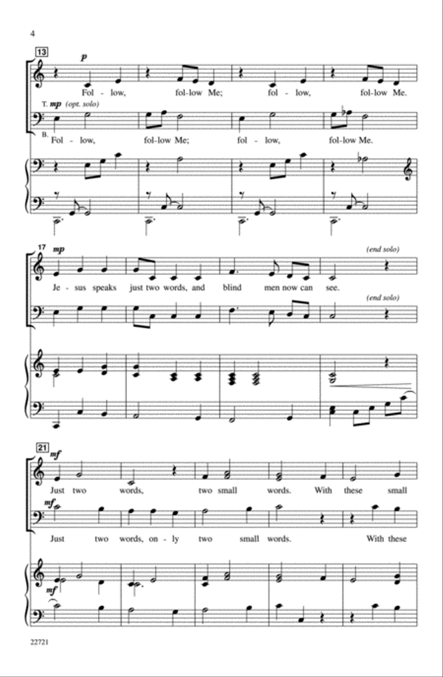 Just Two Words 4-Part scores gallery preview page 4