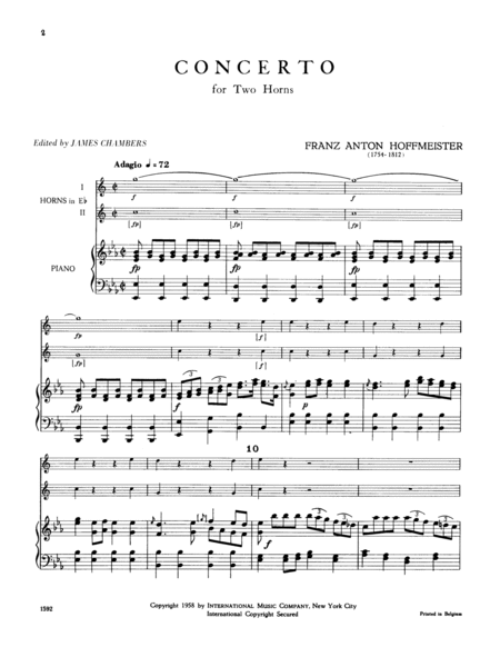 Concerto In E Flat Major (Horns In E Flat)