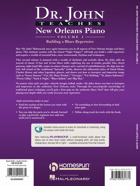 Dr. John Teaches New Orleans Piano – Volume 2 image number null
