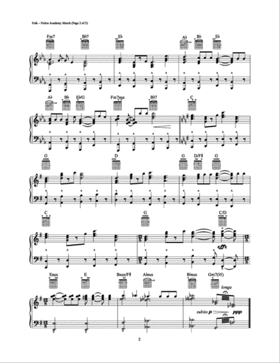 Police Academy March Piano Solo scores gallery preview page 2